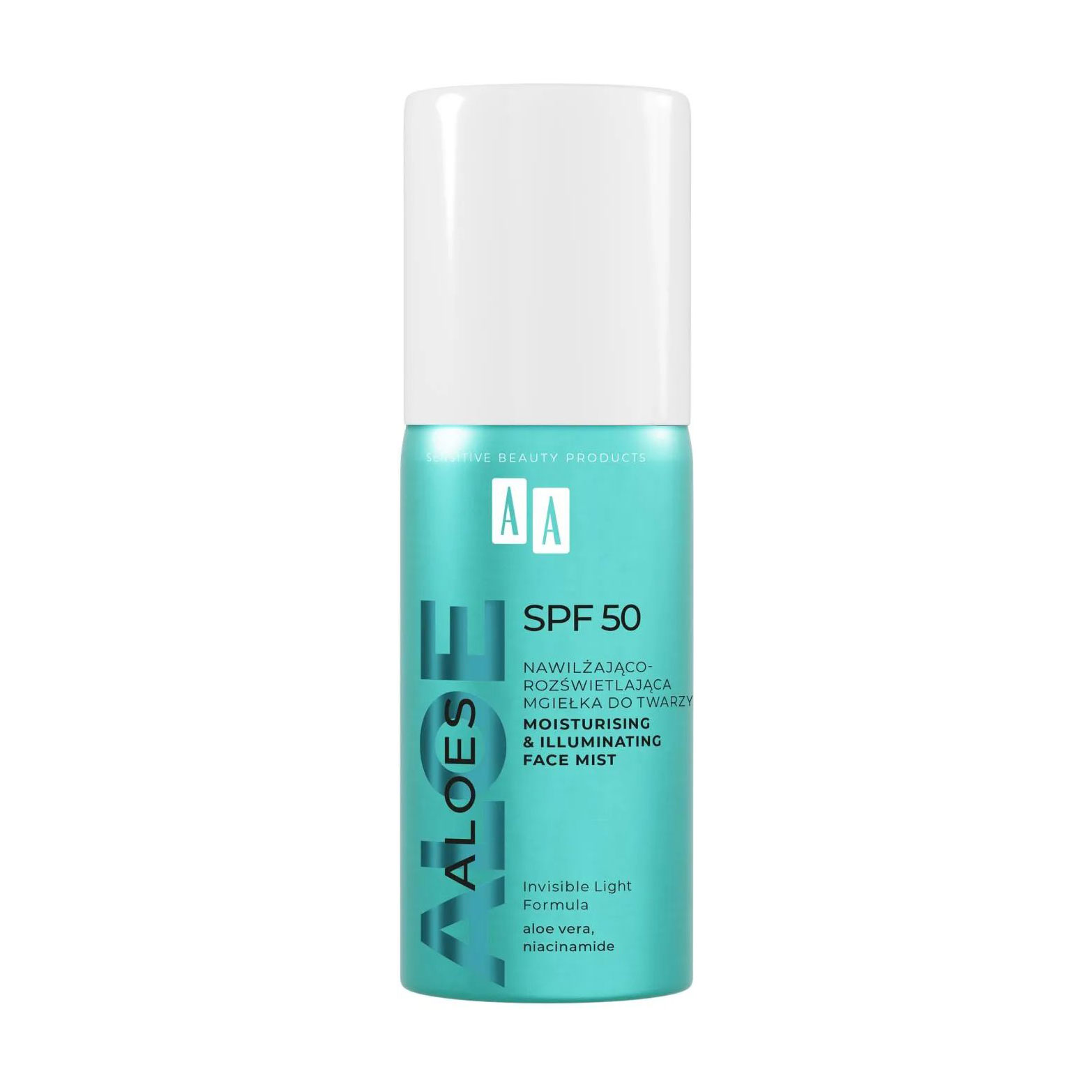 Зволожувальний сонцезахисний спрей для обличчя AA Aloes Moisturizing &amp; Illuminating Face Mist, SPF 50, 100 мл